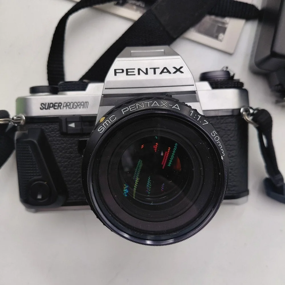 Vtg Pentax Super Program 35mm SLR Film Camera 50mm 1.7 Lens SMC PENTAX-A Lot